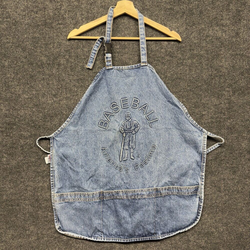 VTG Tyca Embossed Denim Baseball Apron America's Pastime Union Made USA 80s 90s